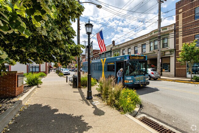PRT bus stops are everywhere in Bellevue, giving residents a chance to venture out.
