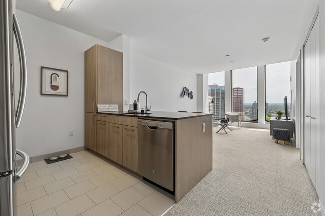 1BR, 1BA - 785SF - Kitchen and Living Room - 777 Main