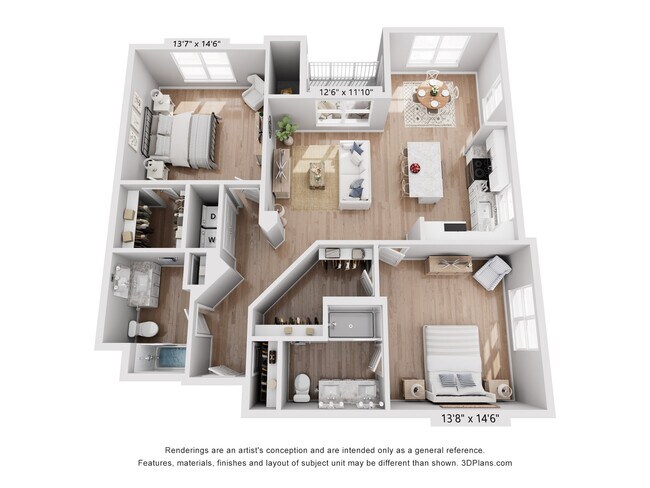 Piso de 2 habitaciones - Trailside