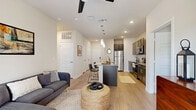 Located at 14625 Potranco Rd in San Antonio, TX, this thoughtfully designed one-bedroom, one-bathroom unit offers a functional and comfortable single-floor layout. Light wood-tone flooring runs throughout the main living areas, complemented by neutral wall tones that create a bright, airy atmosphere.

The open-concept living room features a ceiling fan with light fixture and connects seamlessly to the kitchen area. A door with a window panel provides access to a private patio, allowing natural light to fill the space. The kitchen is well-appointed with dark wood cabinetry, granite-style countertops, a subway tile backsplash, and a full suite of stainless steel appliances including a refrigerator, range, microwave, and dishwasher. A dedicated pantry provides additional storage.

The bedroom offers a comfortable footprint with carpeted walk-in closet space outfitted with wire shelving for organized storage. Two additional closets are conveniently located in the hallway. The full bathroom includes a dark wood vanity with granite countertop, a soaking tub with subway tile surround, and wood-look flooring. A dedicated laundry area rounds out the unit's practical amenities, making this a well-equipped and efficiently organized living space.