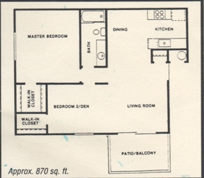 2BR/1BA - Westwood Apartments