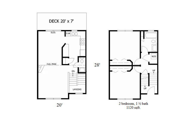 2-bedroom floorplan 1,120 sq ft - Pineridge Residences