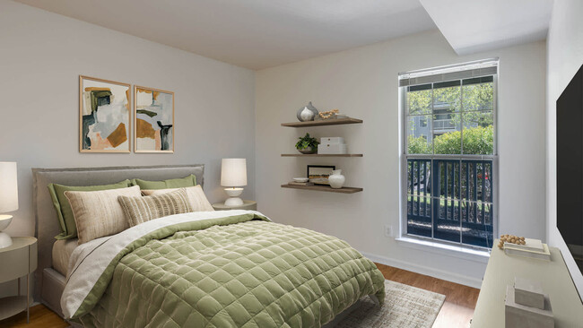 Bedroom with hardwood flooring. - Lincoln Heights