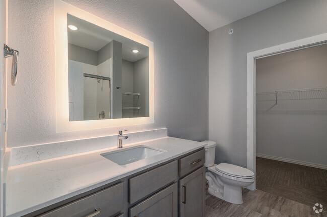 2BR, 2BA - 1155SF - Primary Bathroom - The Crescent Apartments