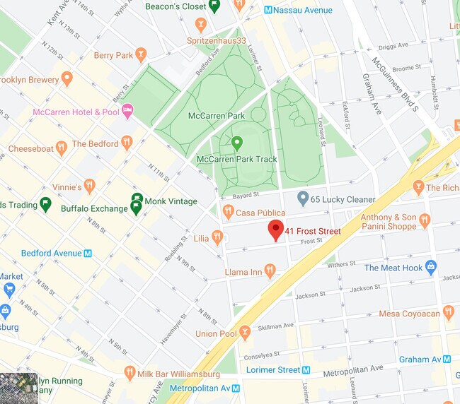 Mapa de mostrar qué otro lugar está ubicado en las cercanías. - 41 Frost St
