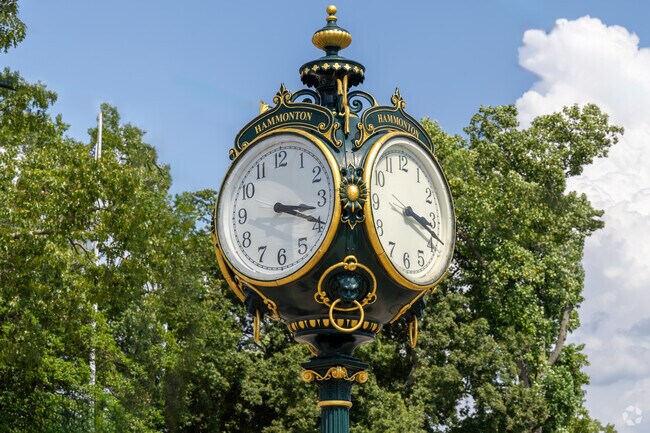 Hammonton's historic 1929 street clock stands 18 feet tall.