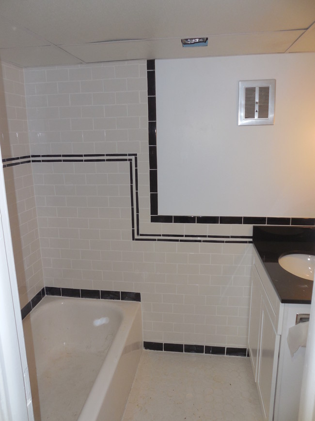 new full tile bath granite counter top - 258 Greenough St