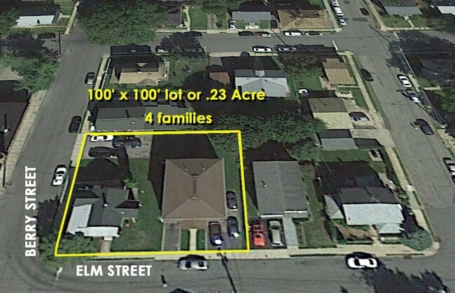 Aerial 100' x 100' lot with 2 houses - Dover NJ - 4 Residential Incomes