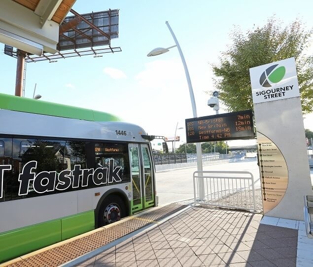 The Fastrak bus helps residents commute from Asylum Hill