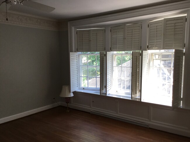 Bay window with shutters in master bedroom - 633 Lafayette Ave