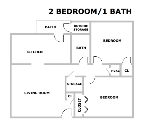 2BR/1BA - Townsquare