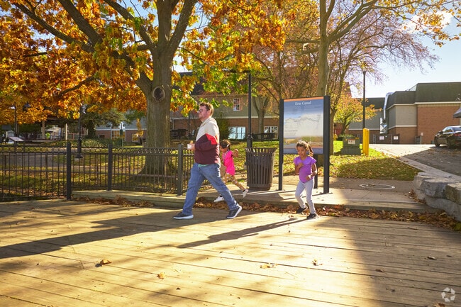 Liftbridge Park is a popular destination for residents from surrounding neighborhoods.