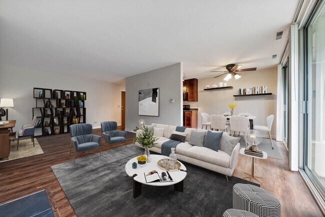 Living room, dining and kitchen - 5900 Oakwood Dr