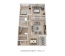 2 Bedroom, 1 Bath 1,010 sq. ft.