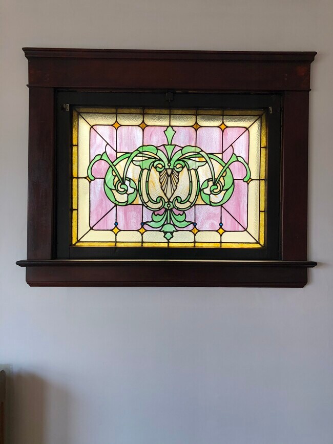 Stained glass window in LR - 2155 Broadview Rd