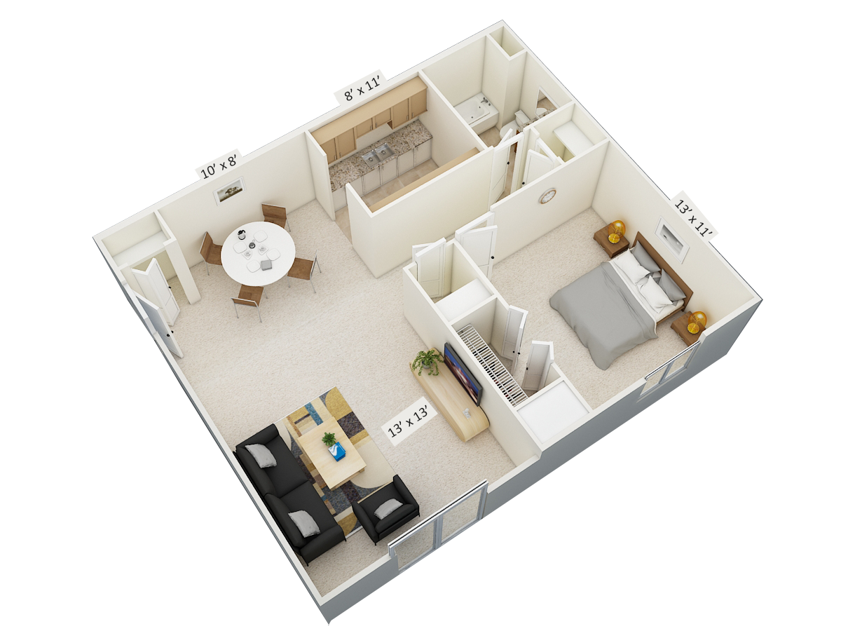 Village on South Carpenter – One Bedroom Bridgeport Garden Style