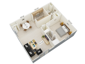 The Village on SC FPs_One Bed.png - Village on South Carpenter