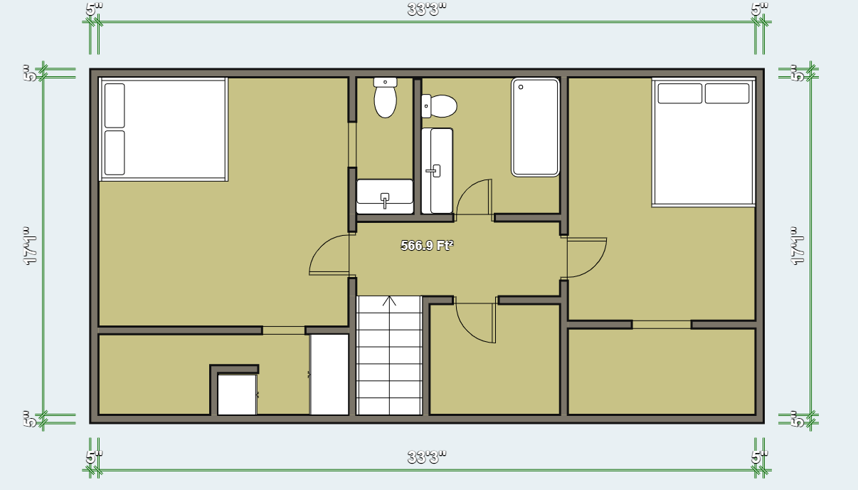 Rough sketch second floor - 79 Mercer Ave