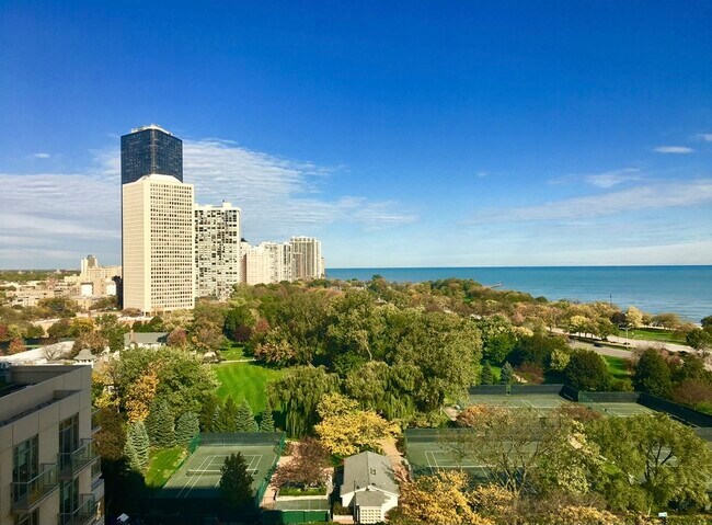 View from living room and bedroom - 5100 N Marine Dr