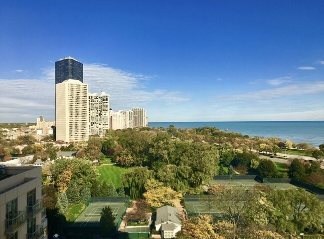 View from living room and bedroom - 5100 N Marine Dr