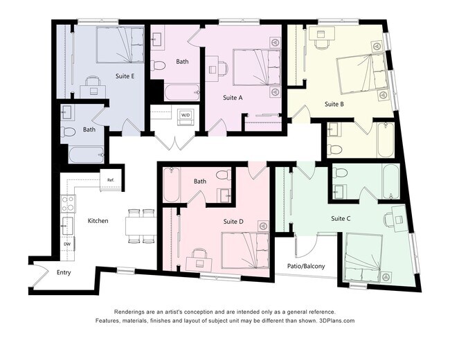 Plano de planta - OnSunset Co-Living
