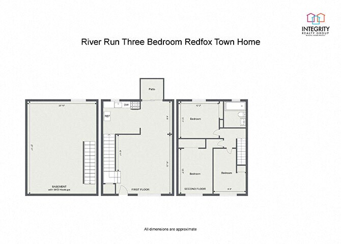 River Run Apartments – 3 Bedroom 1 Bath Townhome w/Basement