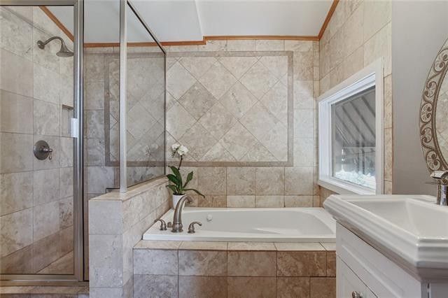 Bathroom, with shower and hot tub - 2012 Camp St