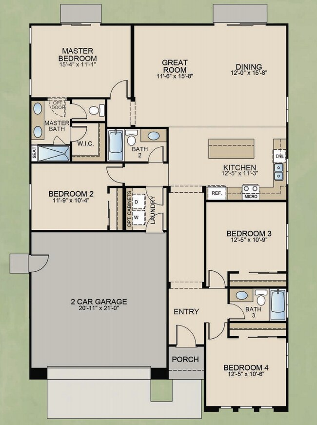 Plano de planta (reflejado) - 710 Marybelle Dr