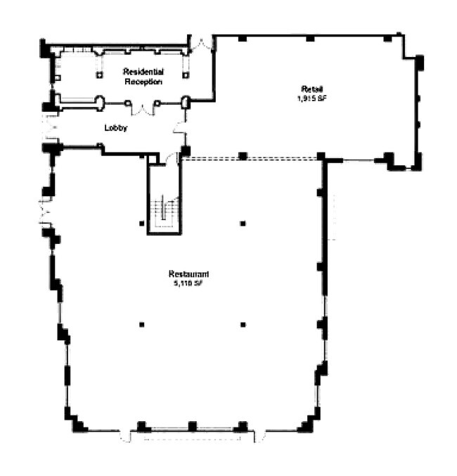 Plano de planta para la oficina y restaurante - The Residences at Milton Landing