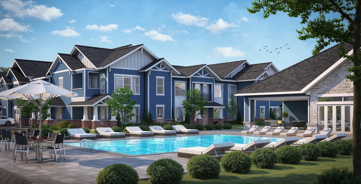 Junto a la piscina en el lago Taylor Pointe. - Lake Taylor Pointe Apartment Homes