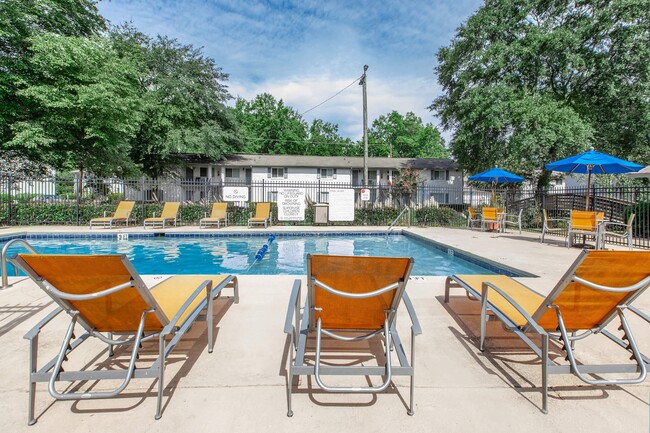 Piscina con sillas - Novus on Cobb Apartments