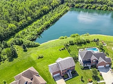 Aerial view overlooking pond - 1238 Freedom Pt