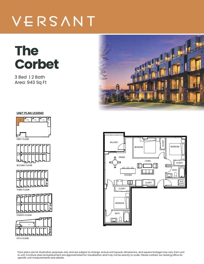 The Corbet: 3 Bed 2 Bath - Versant
