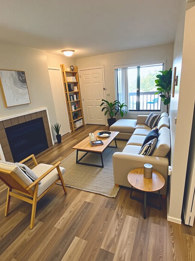 Living room with fireplace, furniture not included - 2912 Straus Ln