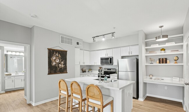 Large Kitchen with Desk Area and Kitchen Island - The Henry at Woodland Hills