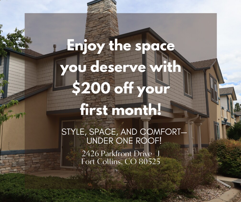Foto principal - Beautiful Fort Collins 3 Bed, 2.5 Bath Townhome + $200 Off First Months Rent!