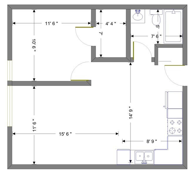 Willow Square 1-Bedroom Layout - Willow Square