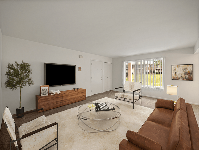 Large Living Room with Window - Miller West Apartments