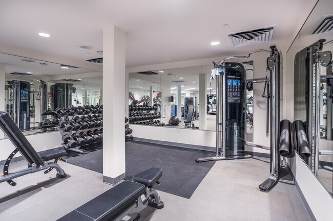 Mantente activo con un gimnasio totalmente equipado en la comodidad de tu hogar. - The Broadway