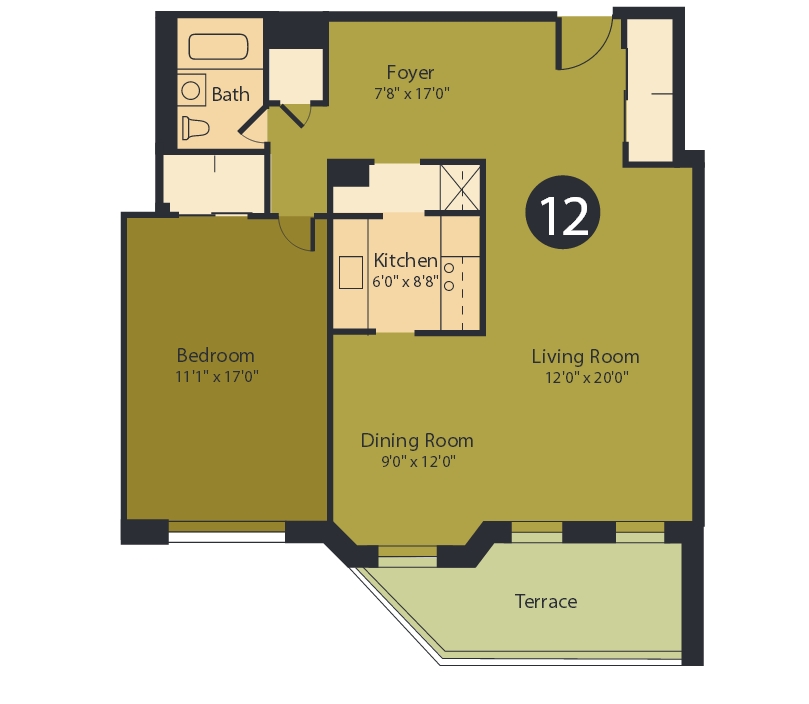 1BR / 1BA - Lawrence Gardens