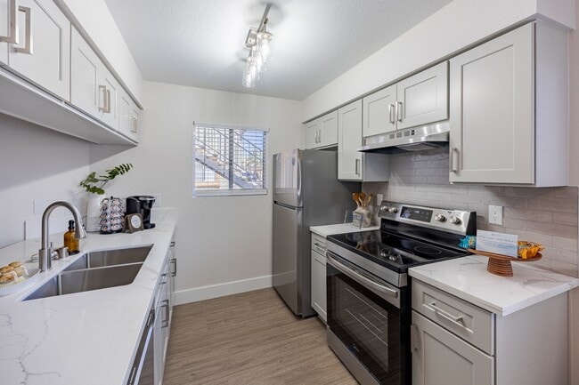Renovated Kitchen at Sunset Winds Apartments in Henderson, NV 89014 - Sunset Winds Apartments