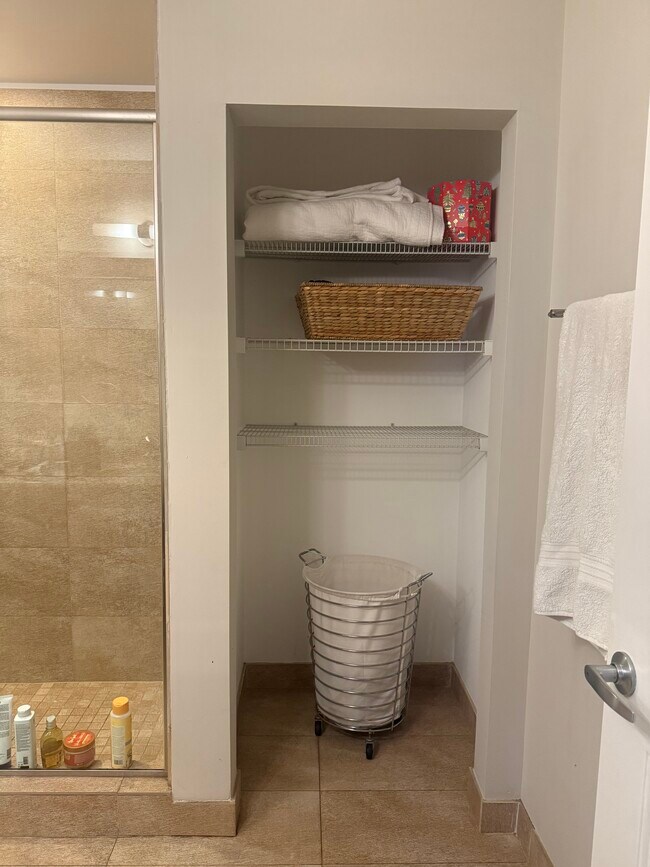 uno de los dos armarios para ropa blanca en el baño principal - 525 Kedzie St