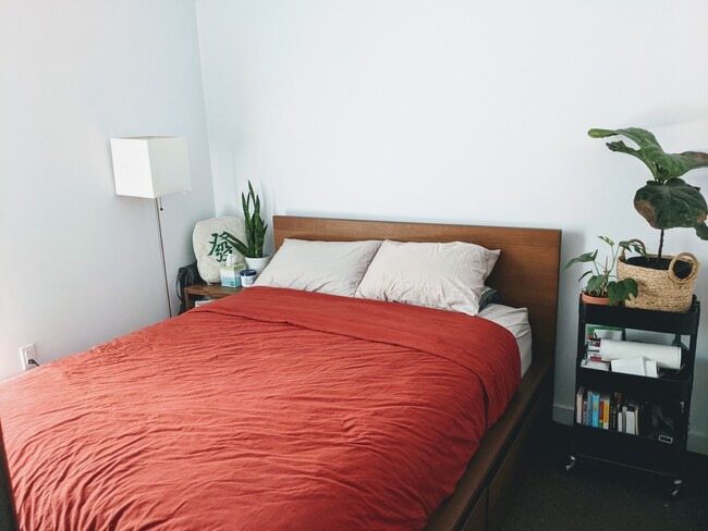 Optional furnishing: Queen-sized bed with plenty of under-bed storage - 388 Fulton St
