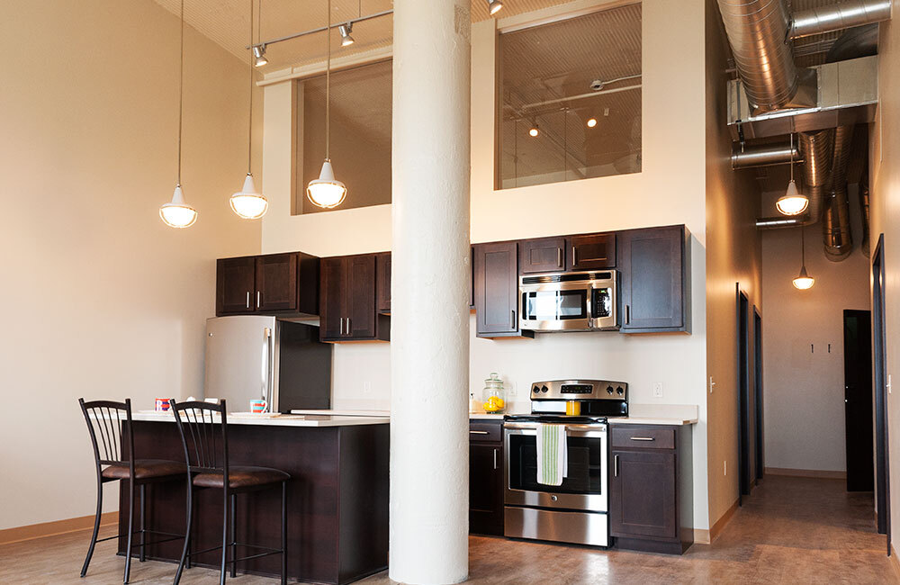 2 habitaciones, cocina - Brix Apartment Lofts