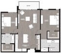 Two Bedroom Two Bathroom 1,154 Sq Ft (K)