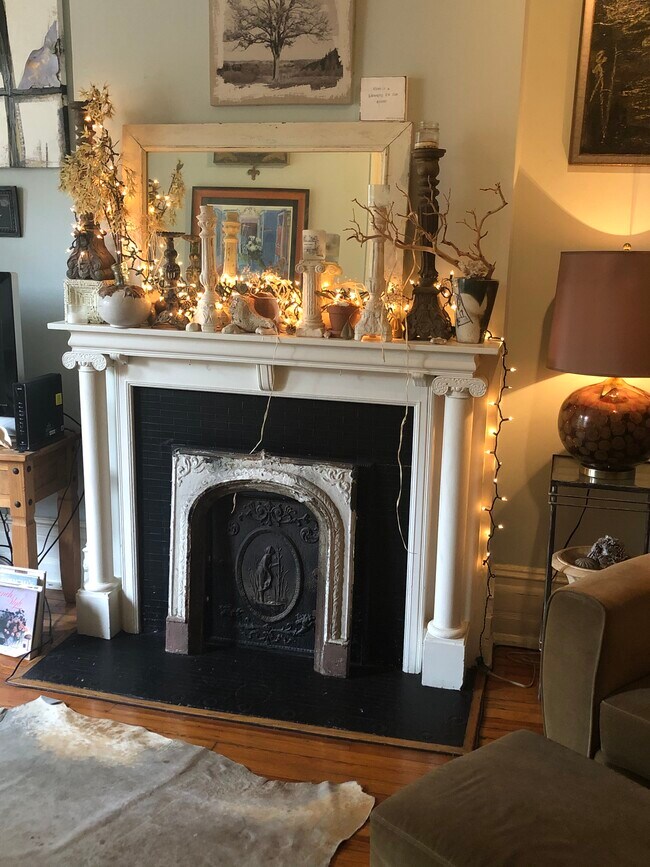 Living room fireplace - 1421 Grove Ave