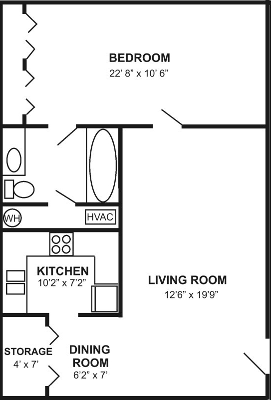 1BR/1BA - Sunnybrook