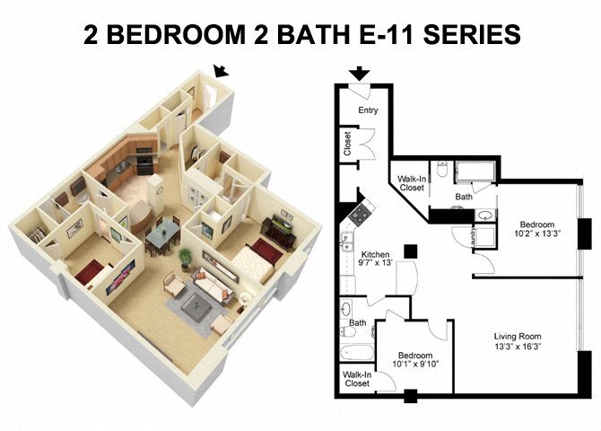 The Residences at 668 – 2 Bed 2 Bath - Euclid Avenue