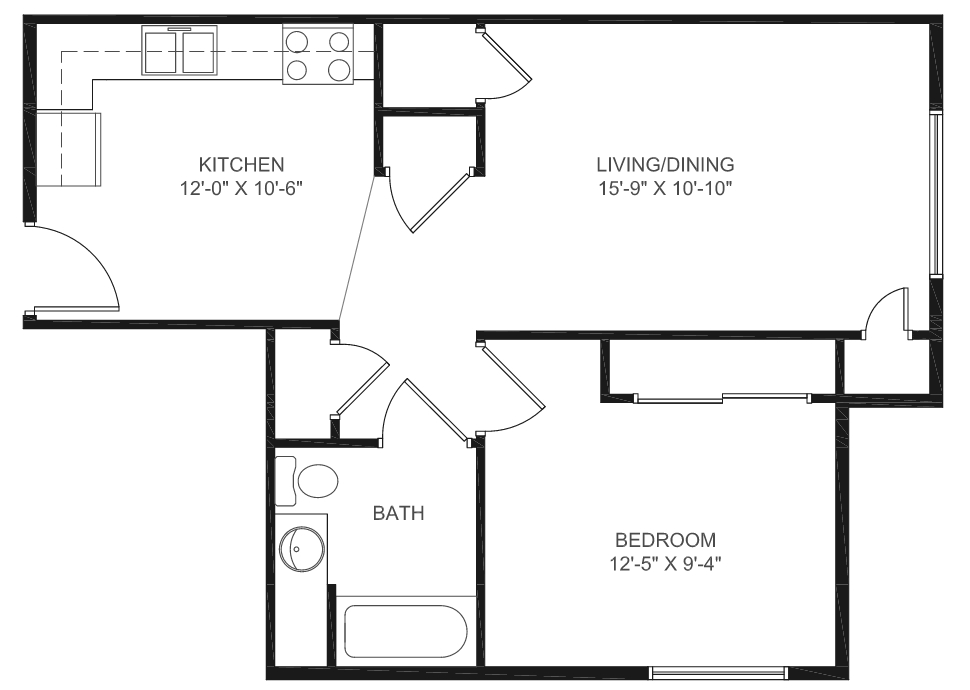 Plano de planta - Tecumseh Place Apartments