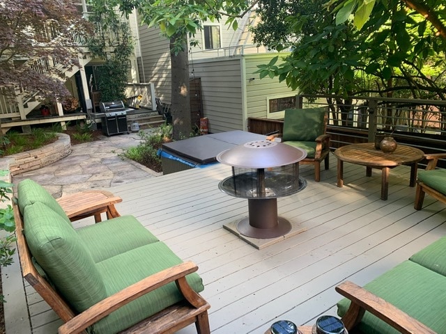 deck with lounge furniture and firepit - 545 Wisconsin St